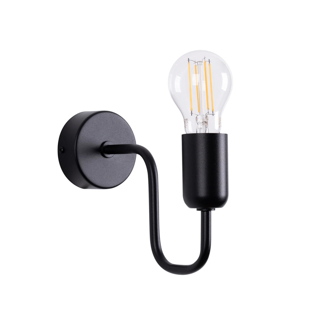 Applique industriale nera PLANUM Pure Lume E27 15W metallo