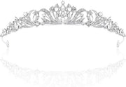 Corona con Strass in Argento per Signore e Ragazze - Tiara Elegante per Matrimonio e Festa