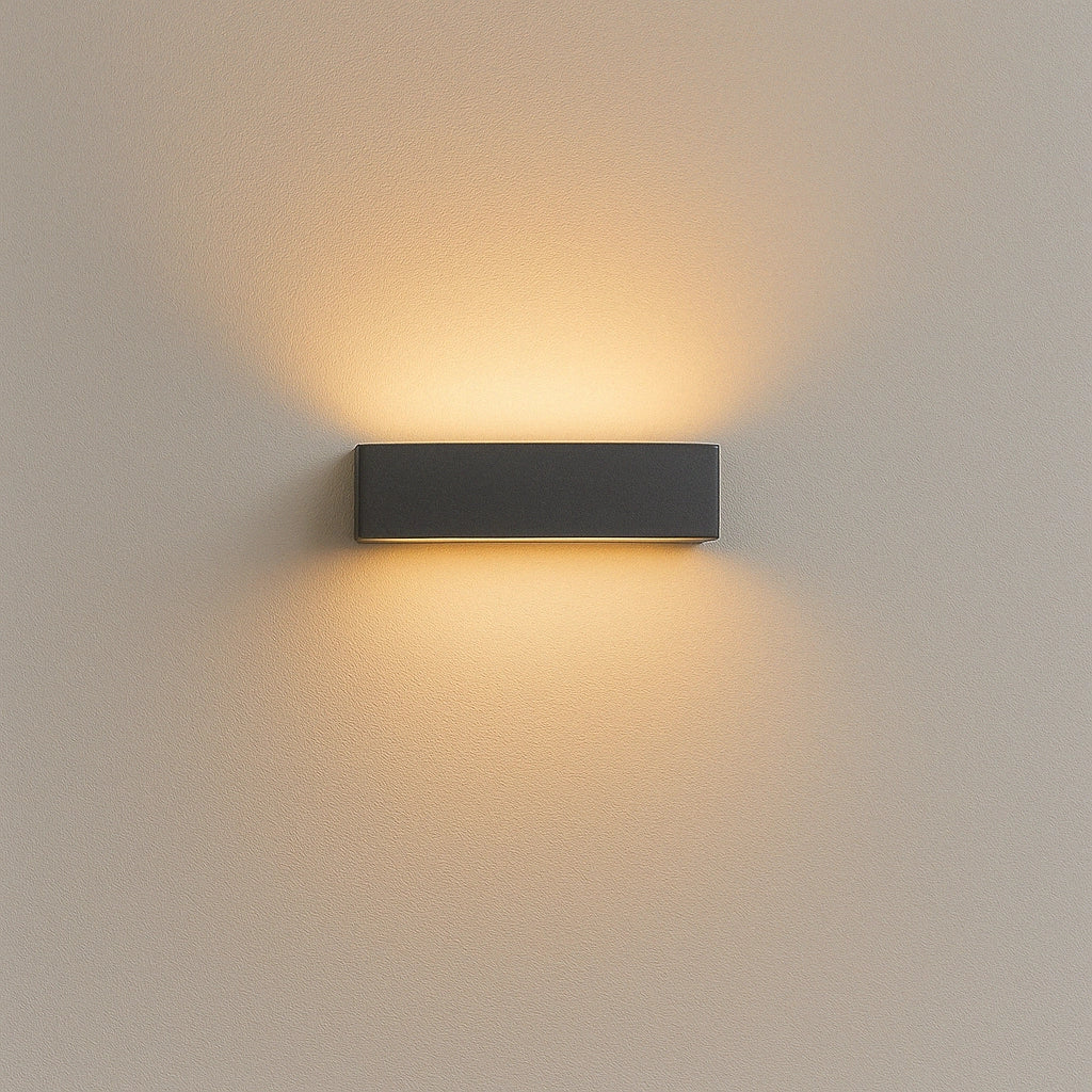 Applique grigio antracite a LED da Esterno IP65 Biemissione 14W con Selettore Colore, 1100 Lumen, Luce Calda Naturale Fredda, Alluminio, per Facciata