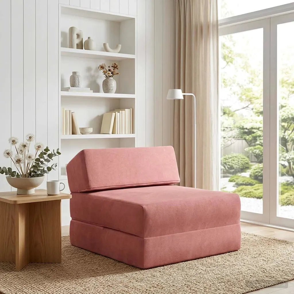 Divano Letto Pieghevole Rosa 60 x 70 x 41 cm Tessuto