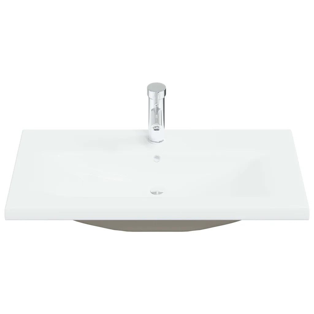 Lavabo da Incasso con Rubinetto 81x39x18 cm in Ceramica Bianco cod mxl 52593