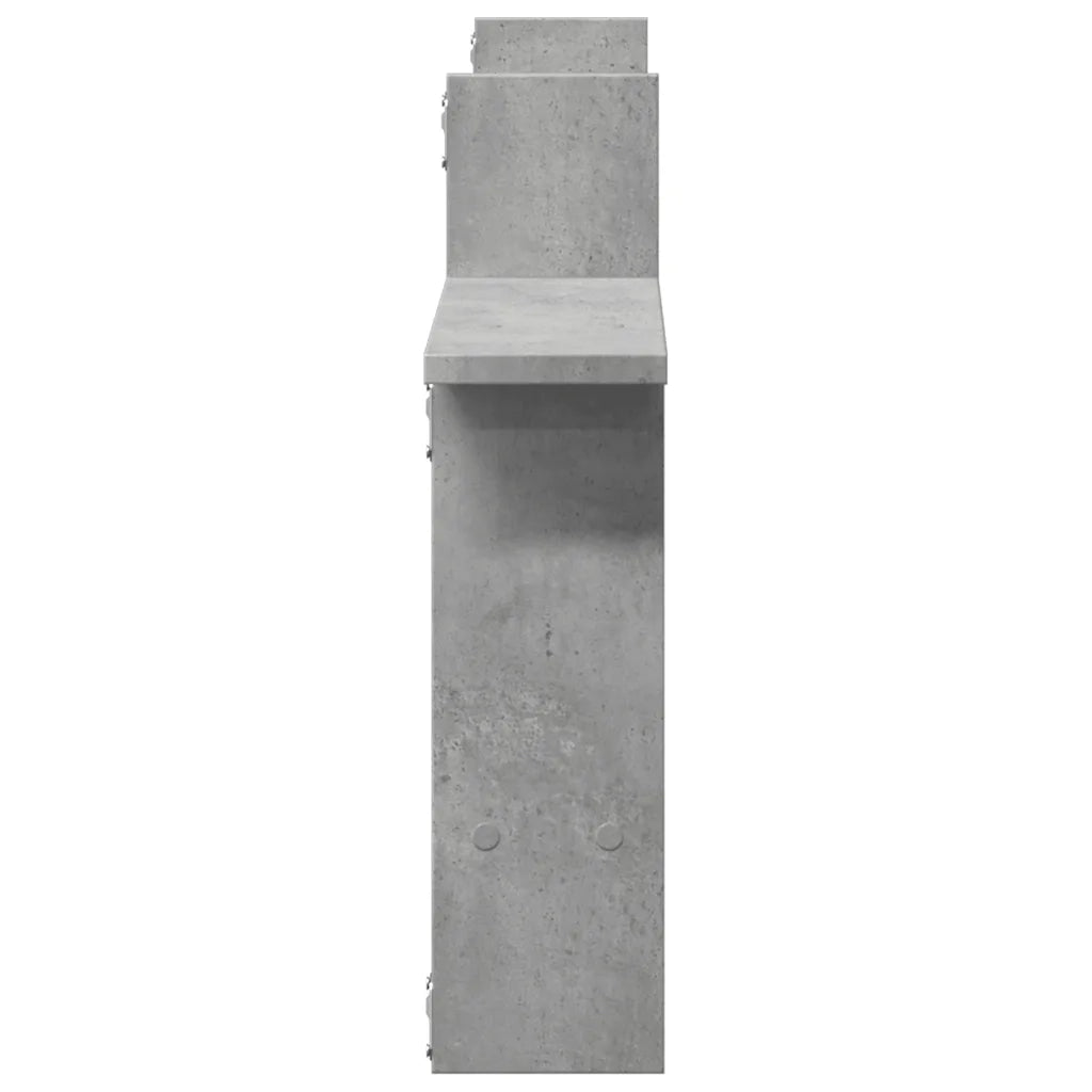 2 pz Mensole a Muro | Scaffale Parete | Ripiano a parete Grigio Cemento 50x12x50 cm in Truciolato