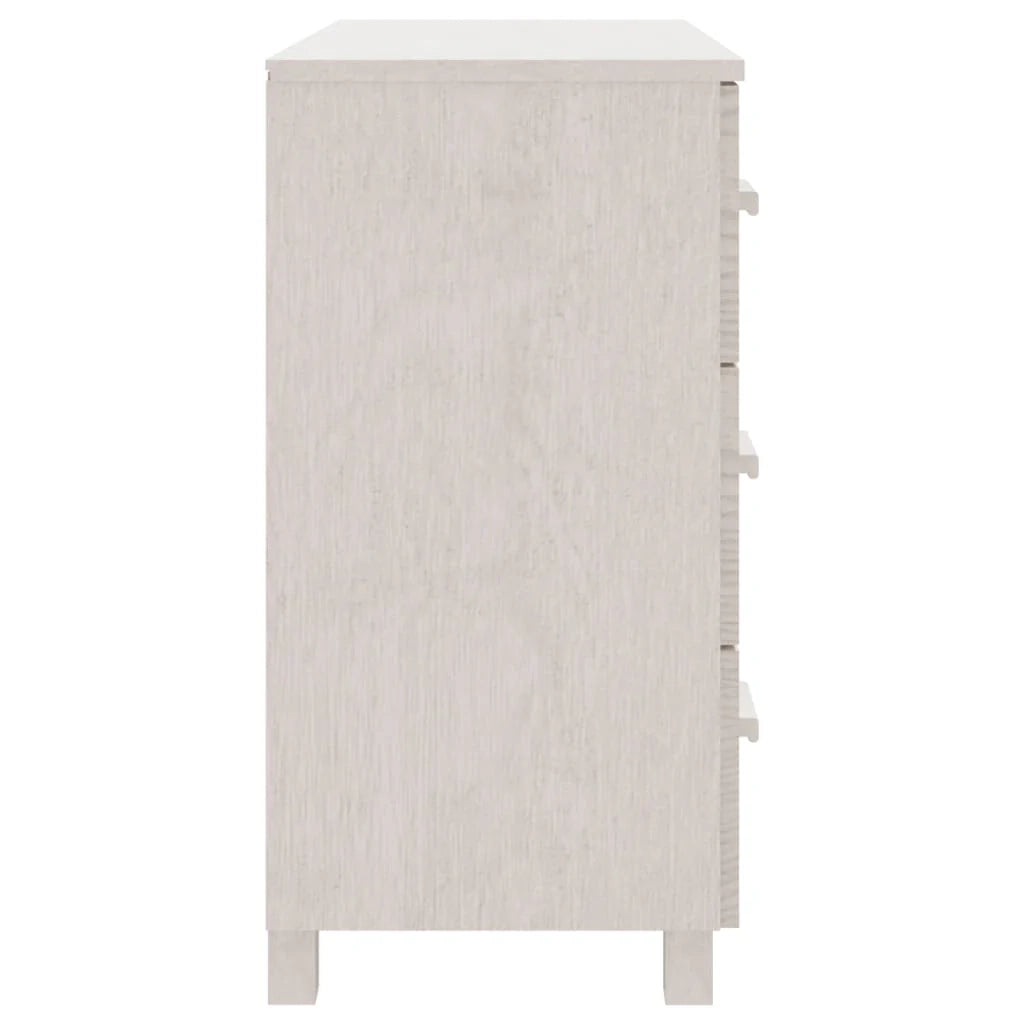 Buffet credenza cassettiera armadio mobile contenitore organizer per cucina soggiorno salotto 90 x 40 x 80 cm legno massello di pino bianco 02_0032135