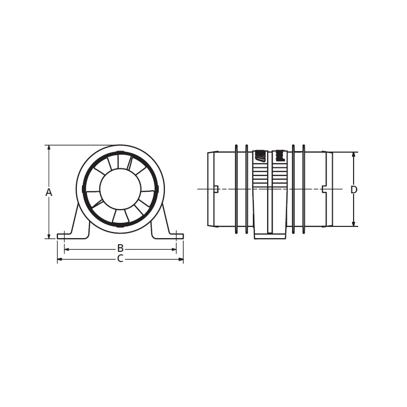 BLOWERS TURBO 3000 WATER RESIST 3" TURBO 3000 12V - CAPACITY MC/H 200