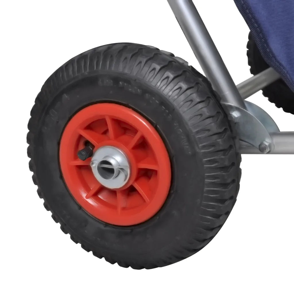 Carrello per la Spiaggia con Ruote Portatile Pieghevole Blu CFW7356148