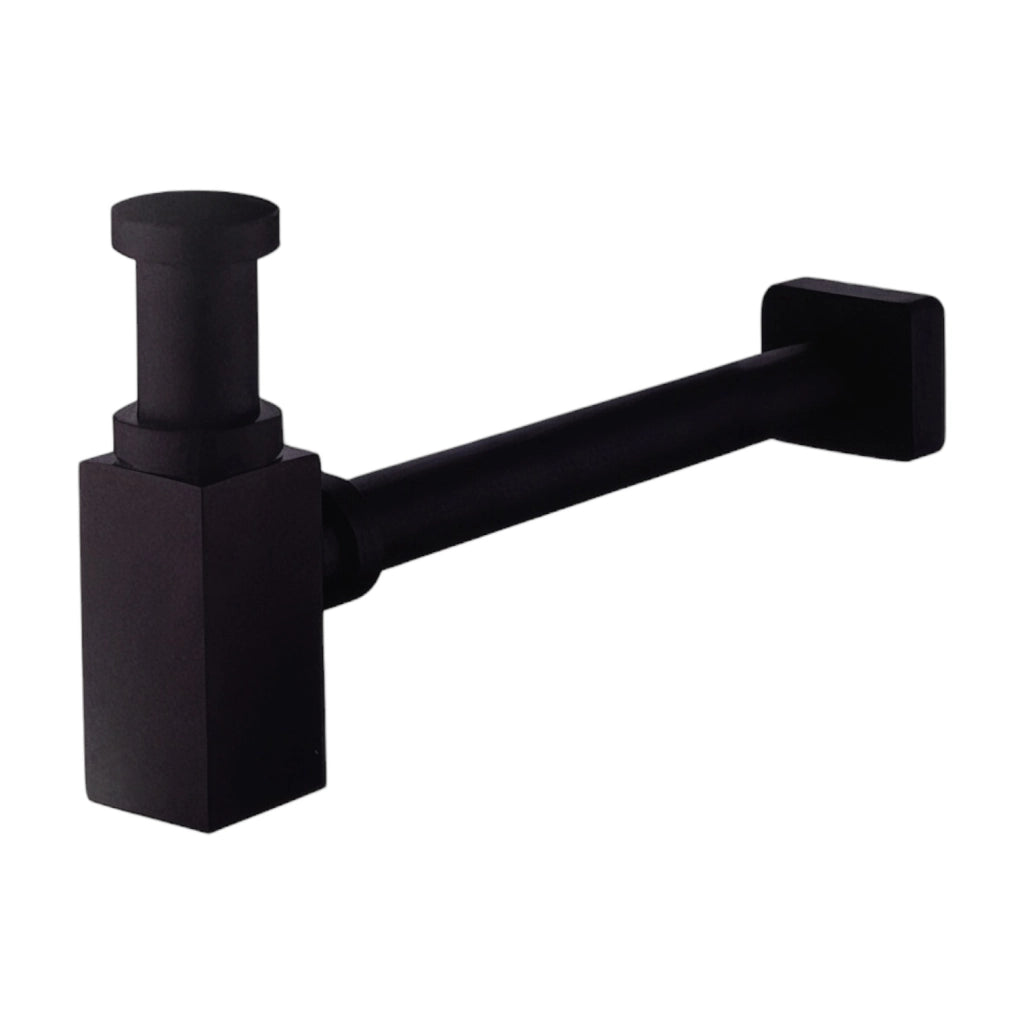 Sifone lavabo quadrato nero opaco
