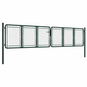 Cancello da Giardino in Acciaio 400x75 cm Verde 144414