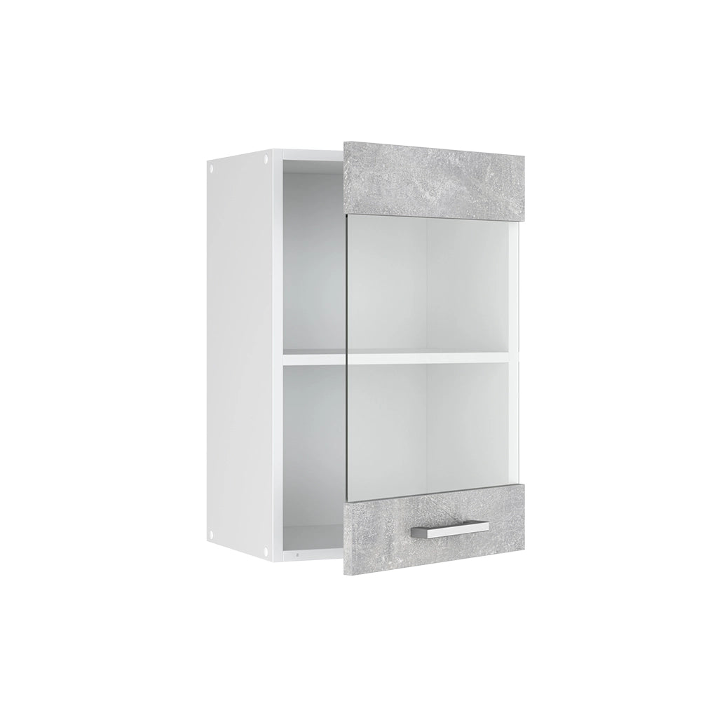 Vicco Pensile universale Calcestruzzo 40 cm con anta in vetro