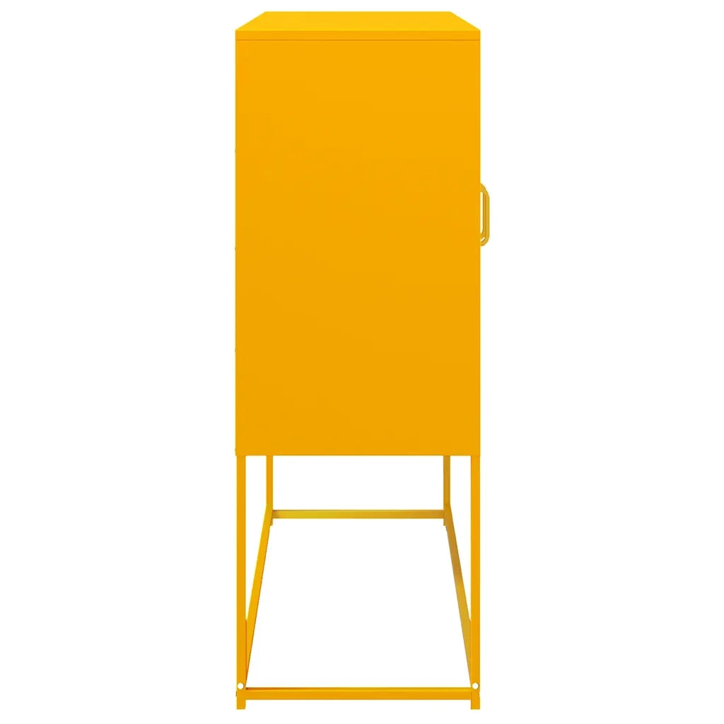 Credenza-Buffet-Armadio da cucina Giallo Senape 100,5x39x107cm Acciaio Laminato Freddo 910222