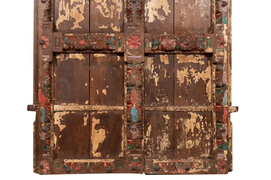 Biscottini Porta portone in legno massello e ferro da interno o da esterno vecchia e antica medievale scorrevole