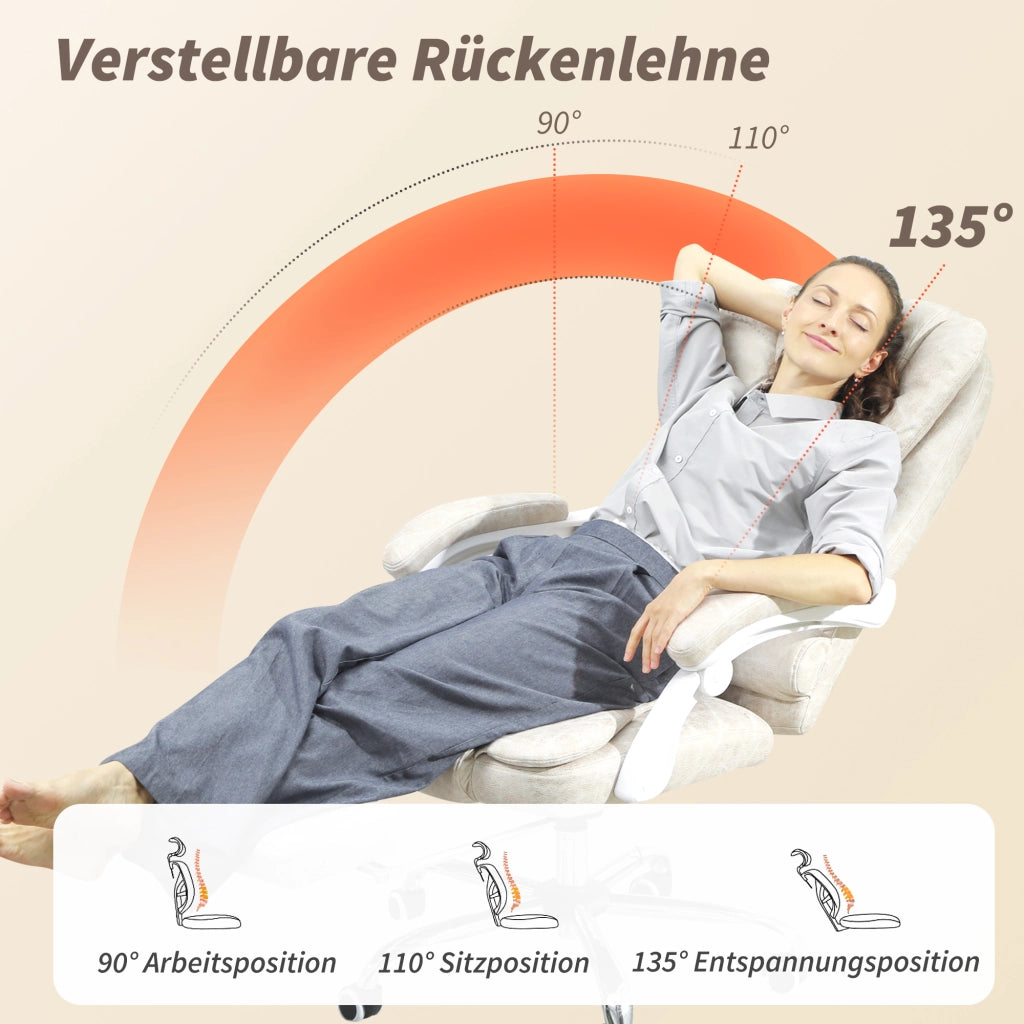 Sedia da ufficio ergonomica con massaggio ¨C zephmum ¨C Grigio 65x160x104cm