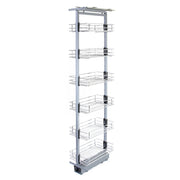 Colonna Estraibile da Cucina in Acciaio Inossidabile con 6 Cestelli 190-220cm