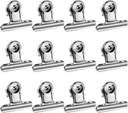 Fotoclips Mini in Acciaio Inossidabile - 12 Pezzi - Bulldogclips - Utilizzabili a Casa, Scuola e Ufficio - Materiale Duraturo