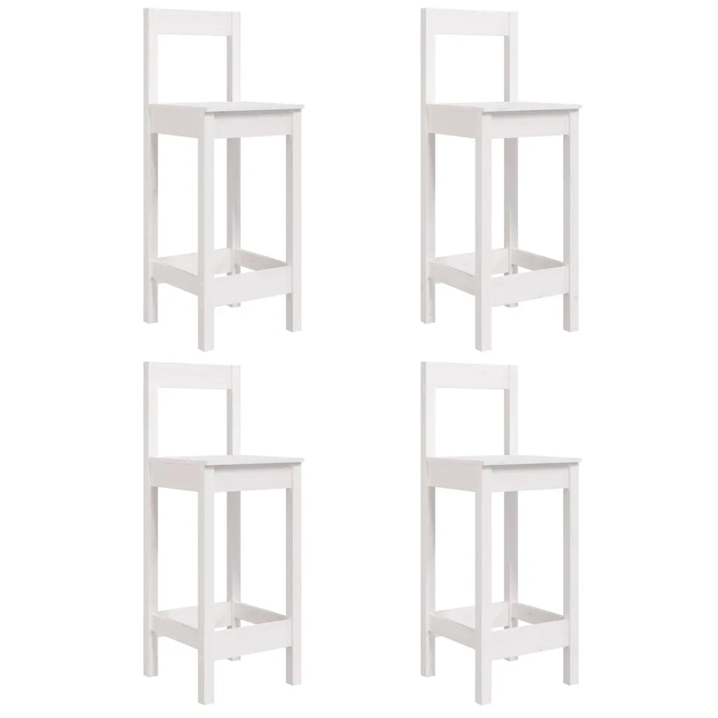 Set Bar da Giardino 5 pz | Set Salotto da Giardino Bianco in Legno Massello di Pino