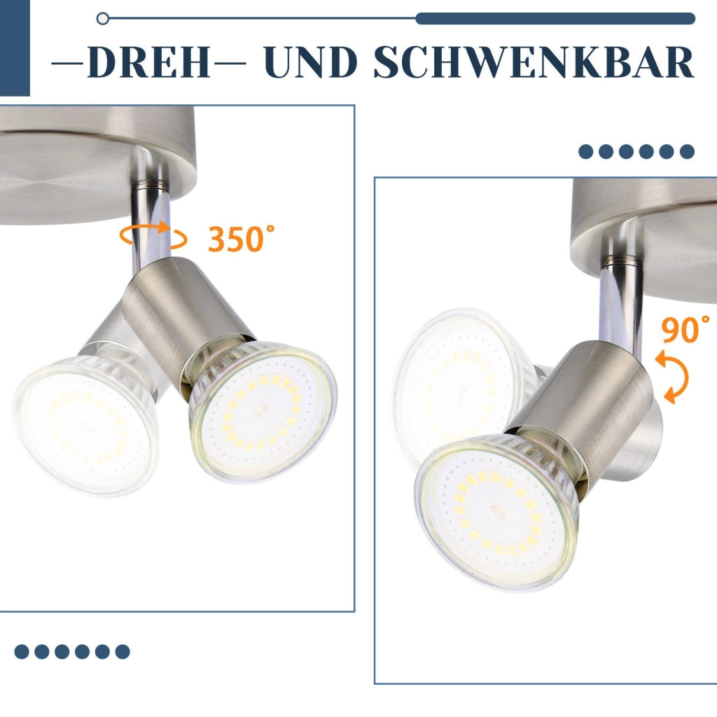 ZMH Faretto da soffitto  cromati 3 luci GU10 moderni rotondi orientabili 350° per camera letto soggiorno senza lampadina