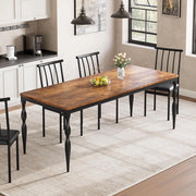 Tavolo da Pranzo Rettangolare 180 cm per 6-8 Persone in Legno e Metallo - Nero