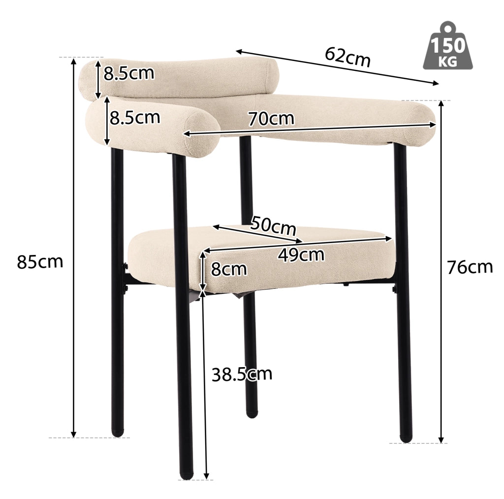 Set tavolo da pranzo 140x80 cm con 4 poltroncine in velluto beige