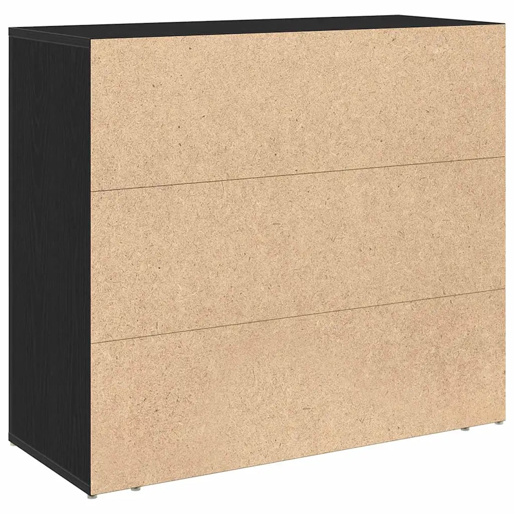 Credenza Rovere Nero 80 x 33 x 70 cm Legno multistrato 862802