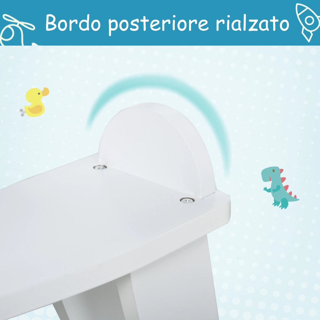 Cavallo a Dondolo in Legno per Bambini 1-3 Anni ¨C zephmum ¨C Bianco 68x26.5x48 cm