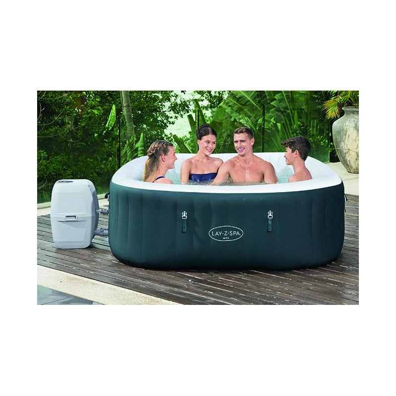 Vasca idromassaggio gonfiabile Bestway Lay-Z-Spa Ibiza AirJet 180x180x66 cm quadrata 4-6 posti con riscaldamento e massaggio