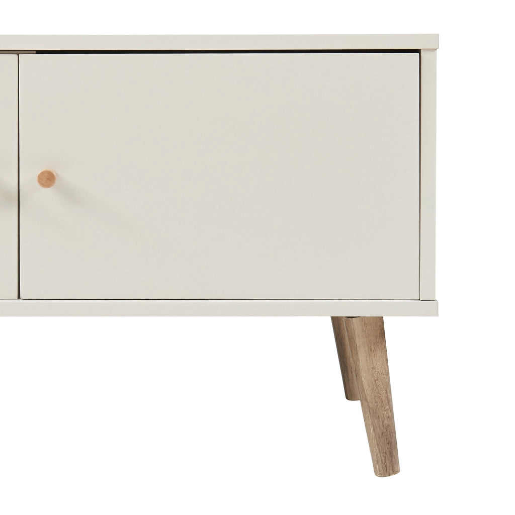 Mobile Porta TV Hallevil con Cassetto e 2 Ante 150x39x45 cm - Grigio chiaro [en.casa]