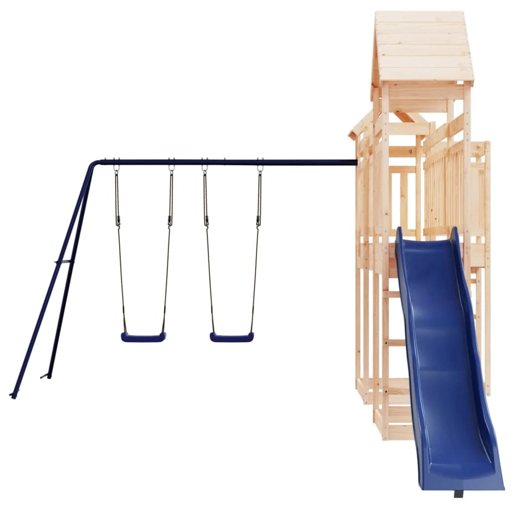 Altalene per parco giochi all'aperto scivolo altalene robuste giochi da giardino 362 x 560 x 264 cm legno di pino massiccio 02_0004700