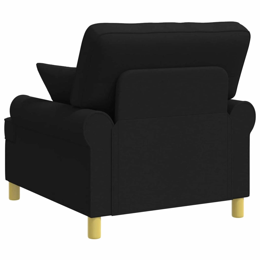 Poltrona XL con Cuscini Nero Tessuto 42043485