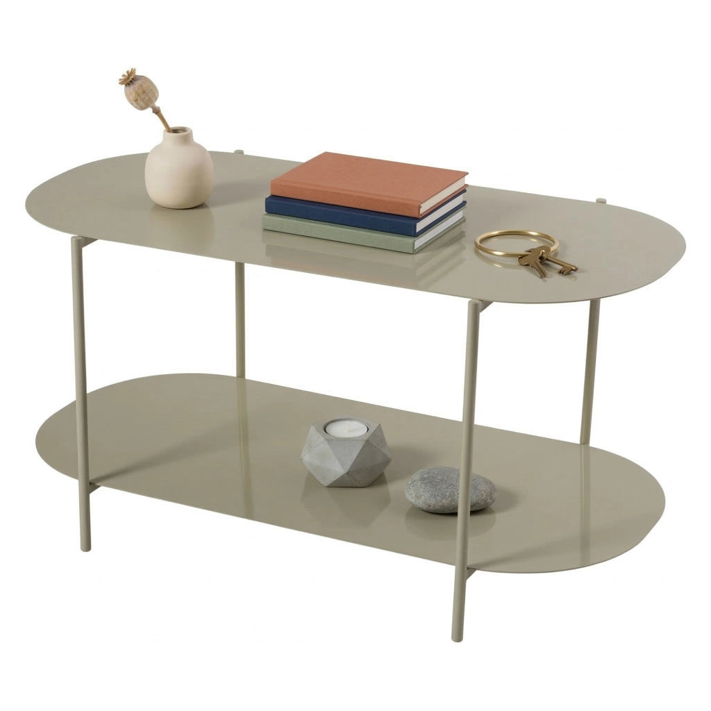 Verzate, Tavolino da Salotto un Vano, 100x45x51h cm Grigio Tortora