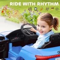 Auto Elettrica per Bambini 3-5 Anni con Telecomando, Sospensioni e Clacson, 103x58x41 cm, Blu e Nero
