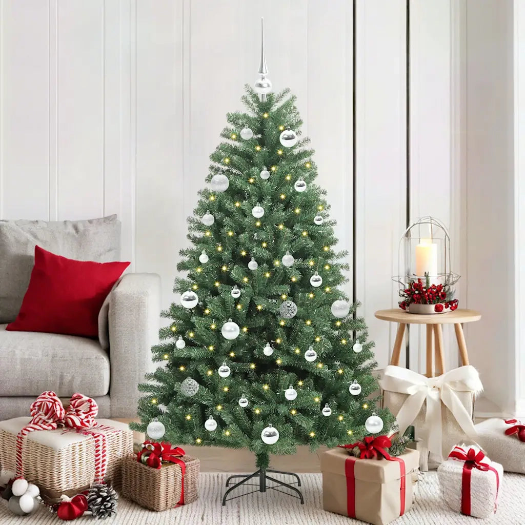 Albero di Natale Artificiale con Rami Pieghevoli Verde 150 cm