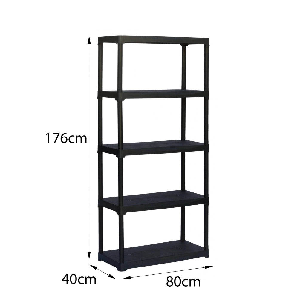 Scaffale a 3 ripiani in Aurelian, Scaffalatura multiuso per interno o esterno, 100% Made in Italy, cm 80x40h176, colore Antracite
