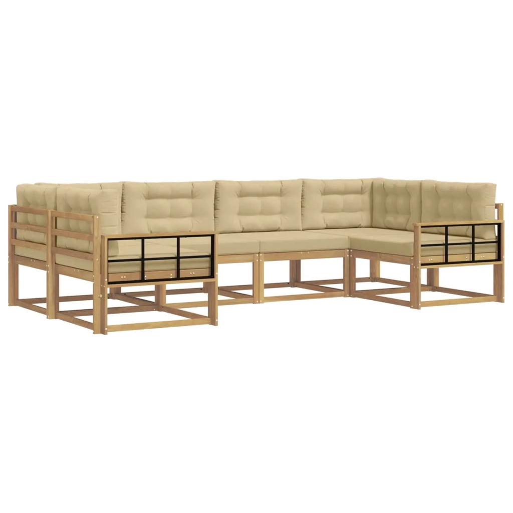 Set di divani da esterno 6 pz Bianco e Beige 3386947