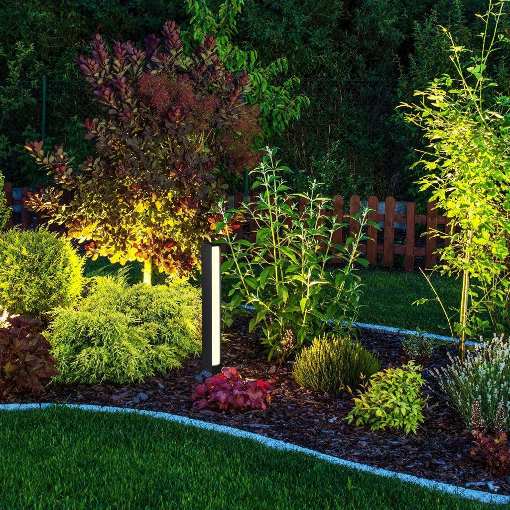 Slat Paletto Luminoso a LED per Esterni, Struttura in Alluminio Pressofuso Grigio Scuro, Diffusore in Policarbonato, 14W, 3000K, Grado IP54, 60.5 cm