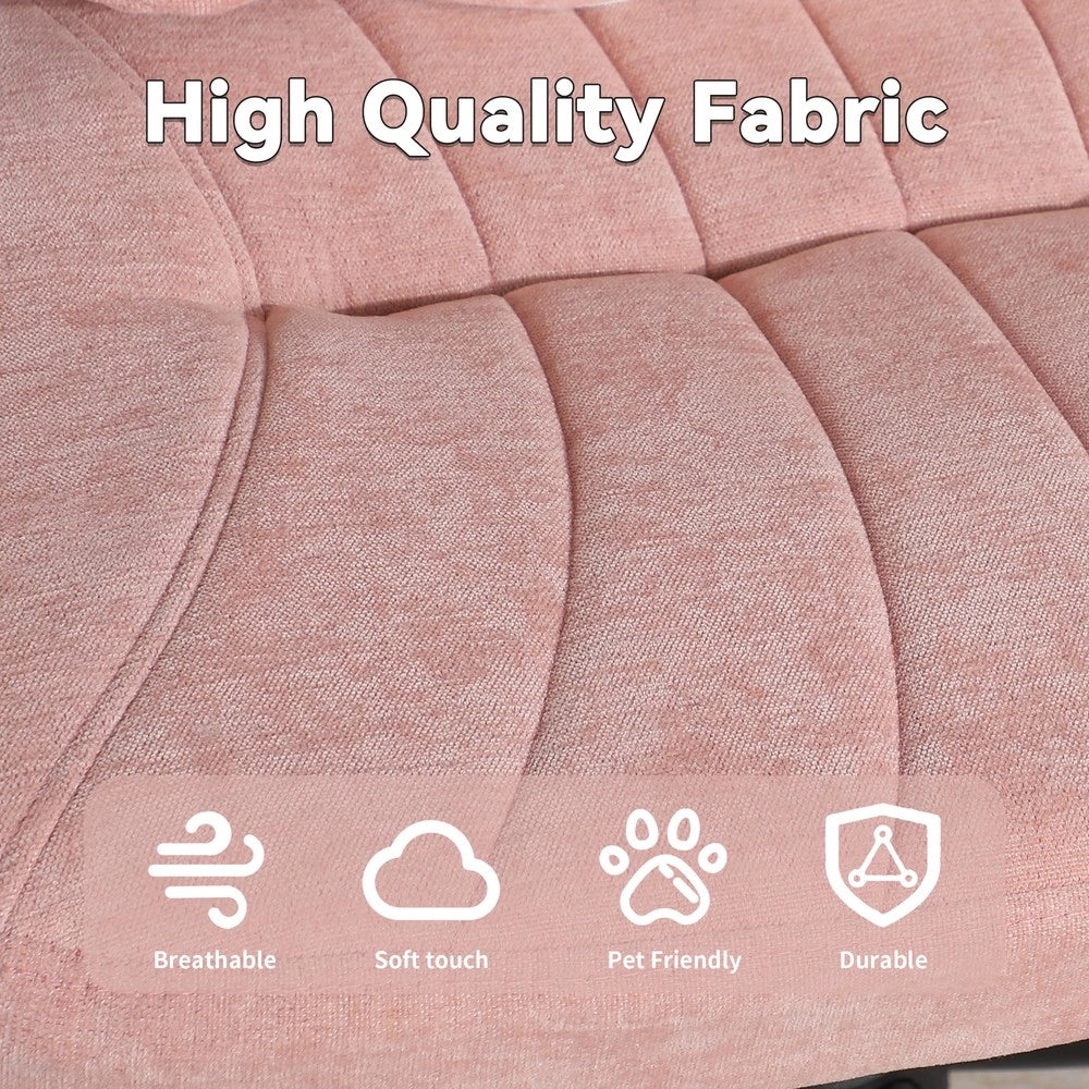 Poltrona da Ufficio Girevole con Poggiapiedi ¨C MINIMAL ¨C Rosa, Braccioli, Altezza Regolabile