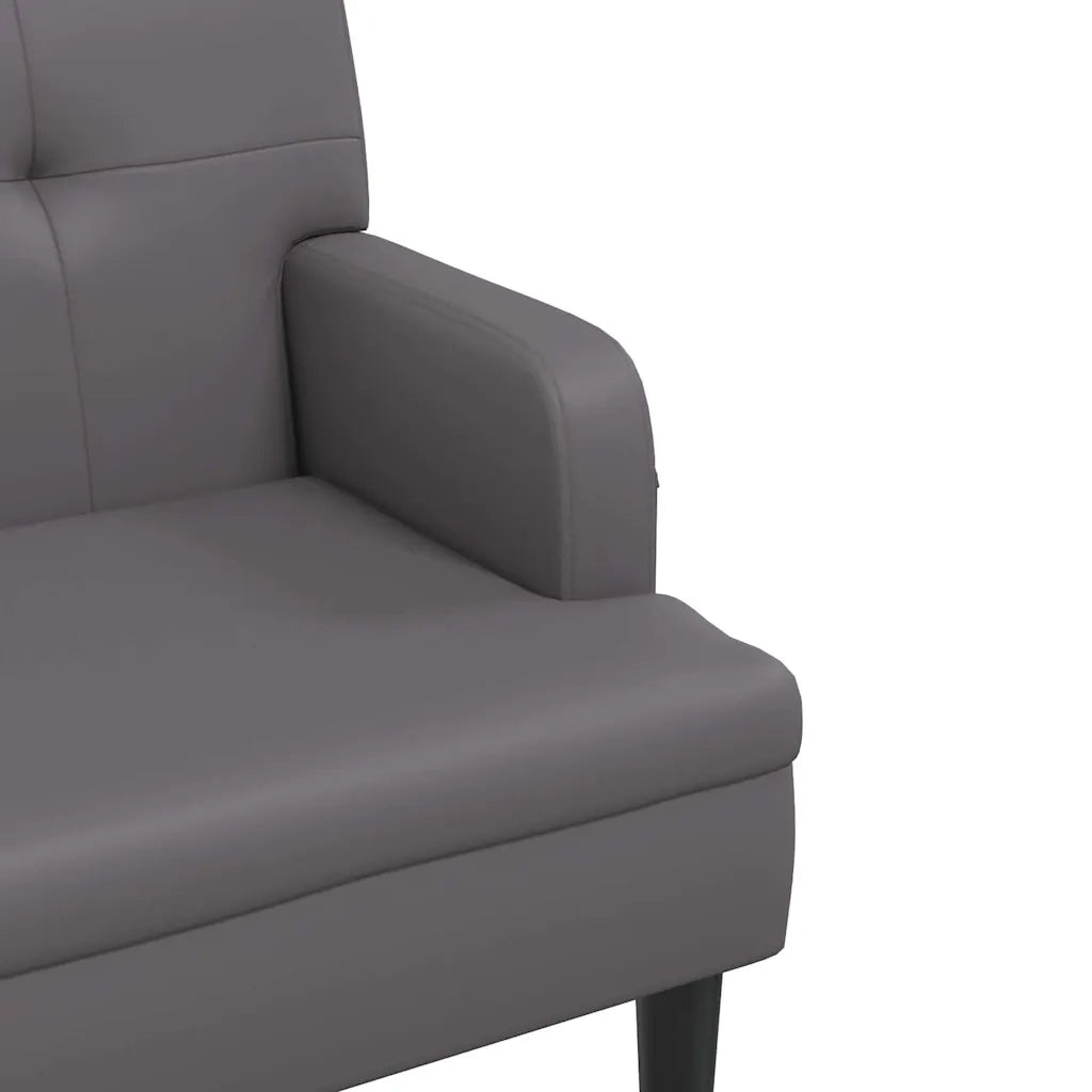 Panca con Schienale Grigia 112x65,5x75 cm in Similpelle CFW5090378
