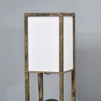 Lampada da Terra con 3 Mensole Integrate, Attacco E27 Potenza 40W, 26x26x160cm, Colore Legno