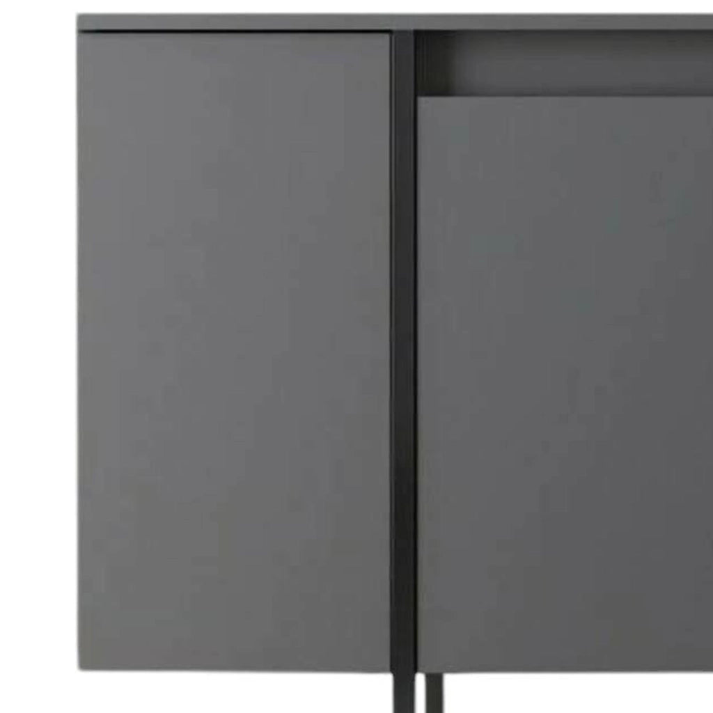 Pignano, set Mobili da Soggiorno Modulabile, Nero Antracite