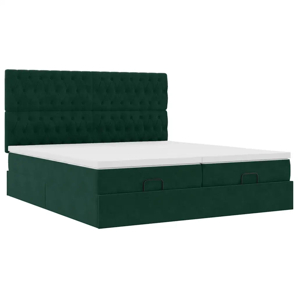 Struttura Letto Pouf con Materassi 200x200 cm Velluto 3313799