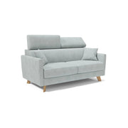 Francy Divano letto matrimoniale con poggiatesta regolabili in tessuto impermeabile e smacchiabile T17 180 cm (mat. 140x197) verde acqua