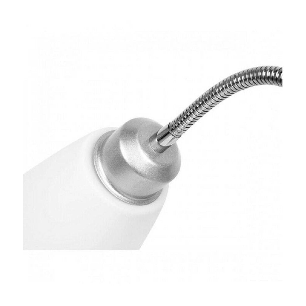 Trade Shop - Lampada Piantana Da Terra 180cm 2 Bracci Paralume Luce Orientabile Casa Ufficio - Argento