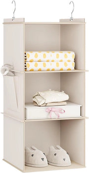 Organizzatori per 3 pannelli di stoccaggio e conservazione - Pannelli opachi pieghevoli con tasche laterali per abbigliamento beige