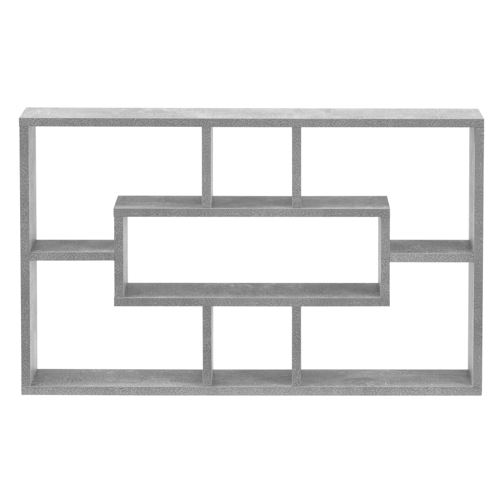 Scaffale da Parete Qinngua con 7 Scomparti Portaoggetti 77x10x48 cm Effetto Cemento [en.casa]