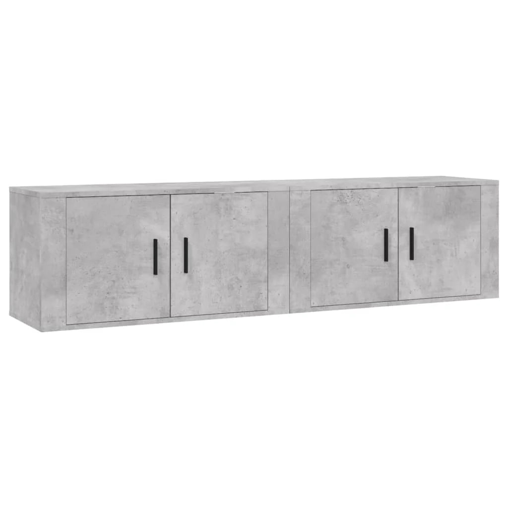 Mobile TV multimediale da parete mensola TV credenza mobile TV per sala da pranzo soggiorno camera da letto 2 pezzi 80 x 34,5 x 40 cm grigio 02_0028937