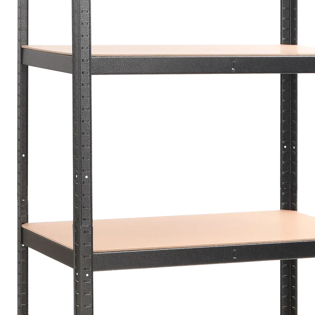 Scaffali Resistenti 5 Ripiani 2pz Grigio Acciaio e Multistrato 3154207