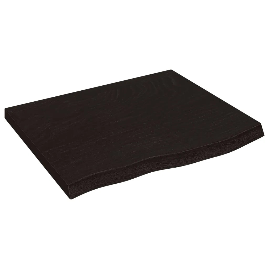 Piano Tavolo | Superficie Tavolo | Piano Scrivania Marrone 60x50x(2-4) cm Rovere Massello Trattato
