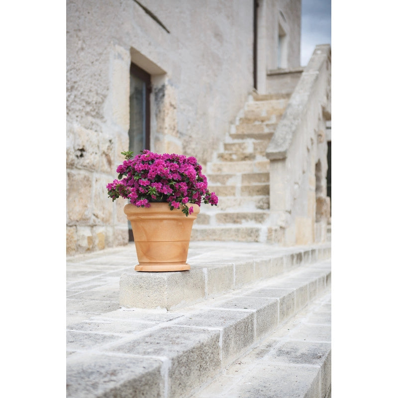 Vaso decorativo classico tradizionale Ø65 H54 in polimero resistente bianco per piante per giardini e terrazze - Made in Italy - Monacis