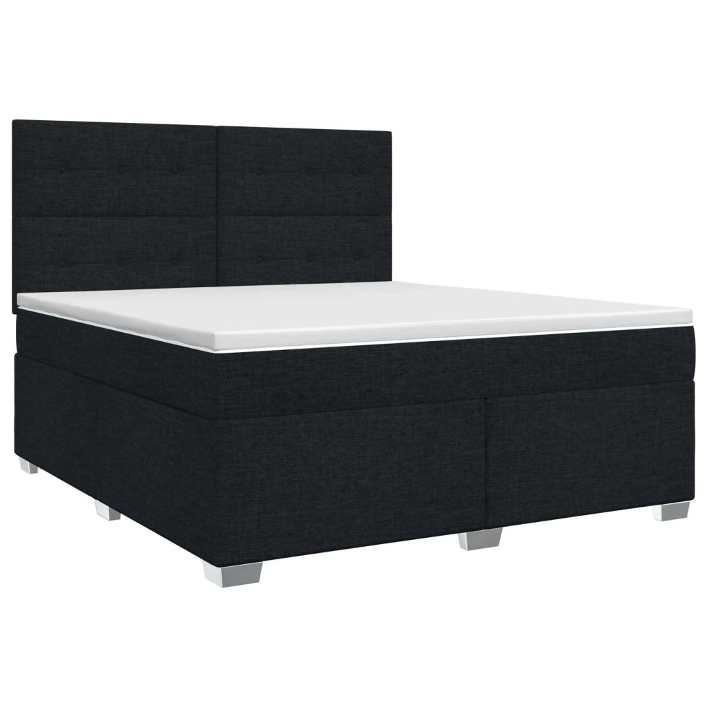 Letto box spring con materasso Nero 140 x 200 cm Tessuto 3453425