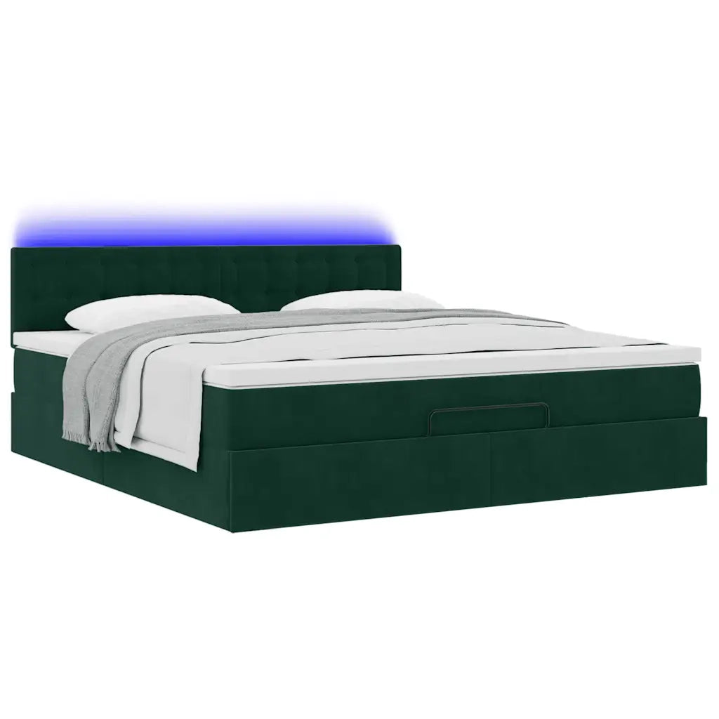 Struttura Letto Pouf con Materasso 160x200 cm in Velluto