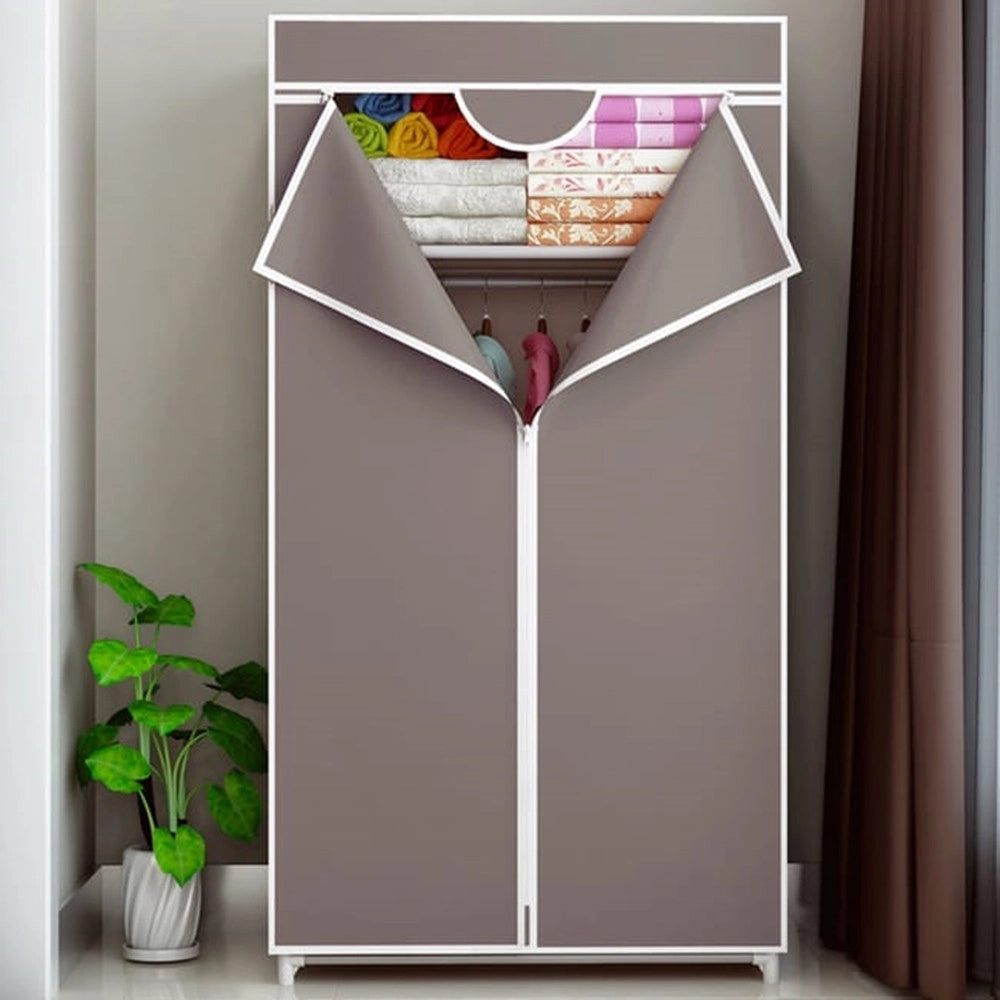 Trade Shop - Armadio Multifunzionale In Tessuto Struttura In Acciaio Rivestimento In Tessuto 57x44x146cm -