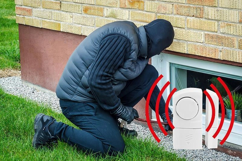 Olympia TF 400 Sensore Porta Finestra Set 4 Pezzi Allarme 90 dB Contatto Magnetico Batteria colore Bianco